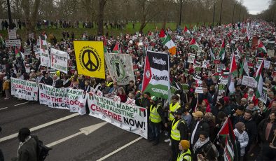 İngiltere’de Gazze eylemi: Binlerce kişi yürüdü