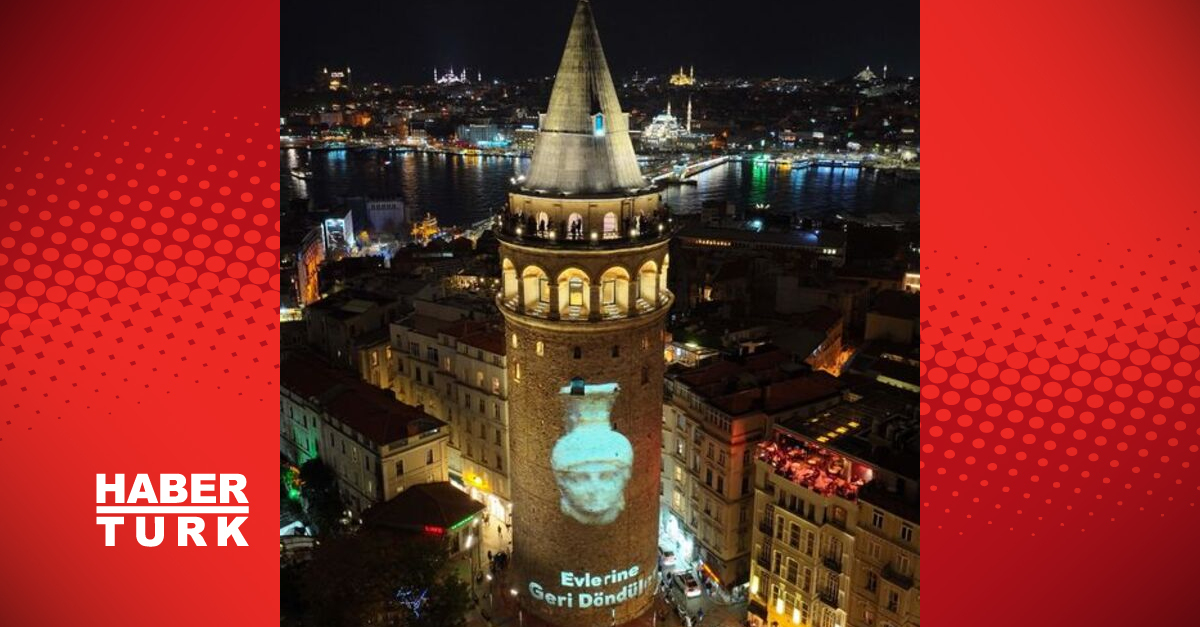 Galata Kulesi’ne yurtdışından getirilen kültürel mirasa ait görseller yansıtıldı