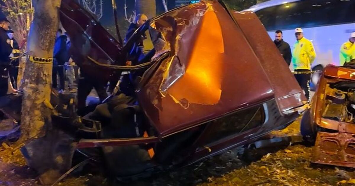 Adana’da otomobil ağaca çarptı: 2 ölü, 1 yaralı